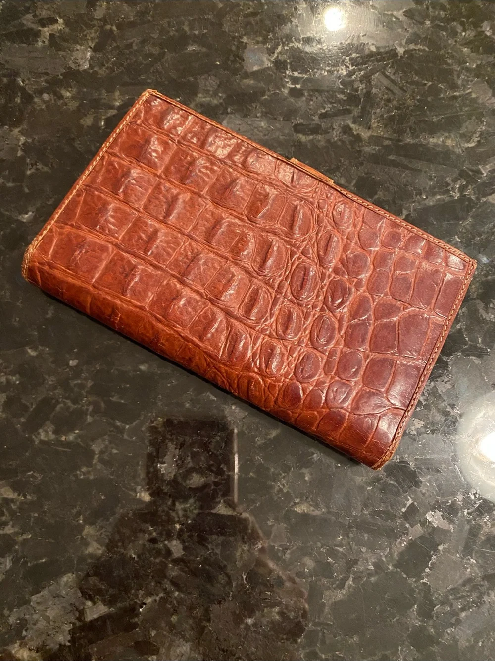 Joan & David Leather, Croc-Embossed  Wallet/Billfold.